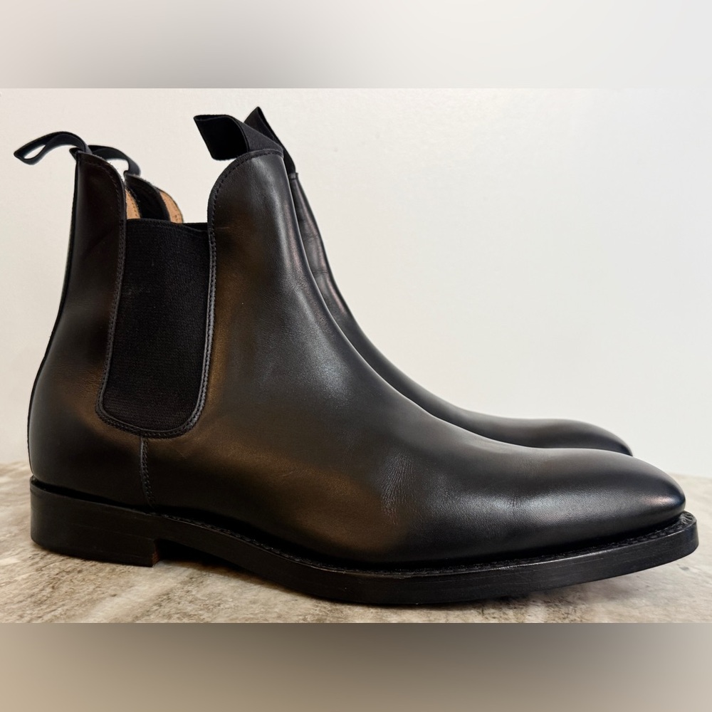 SID MASHBURN BLACK LEATHER CHELSEA BOOTS 11 US $700 MADE IN ITALY CALFSKIN ANKLE
